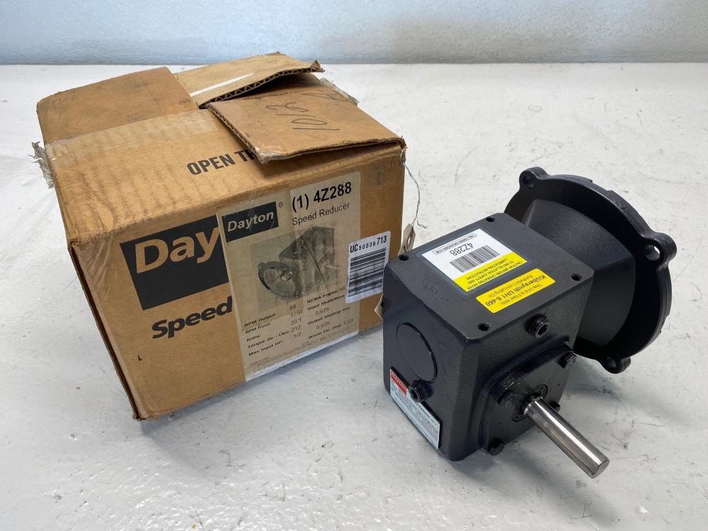 Dayton "C" Face Speed Reducer 4Z288, Ratio 20, 0.5 HP